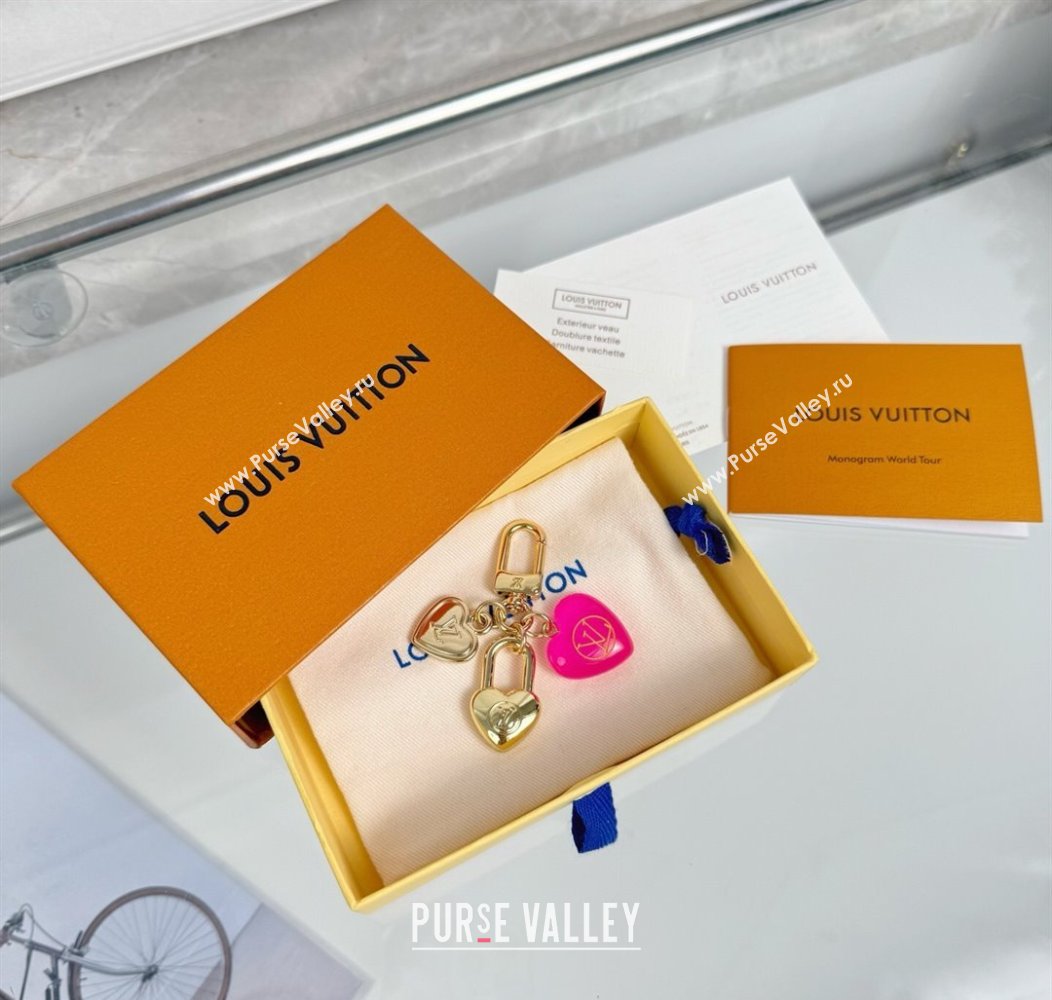 Louis Vuitton Micro Charms LV Heart Key Holder Dark Pink 2025 M01554 (HY-250915008)