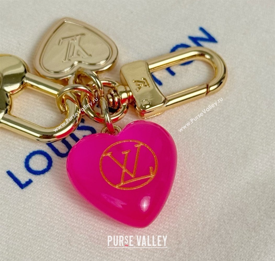 Louis Vuitton Micro Charms LV Heart Key Holder Dark Pink 2025 M01554 (HY-250915008)