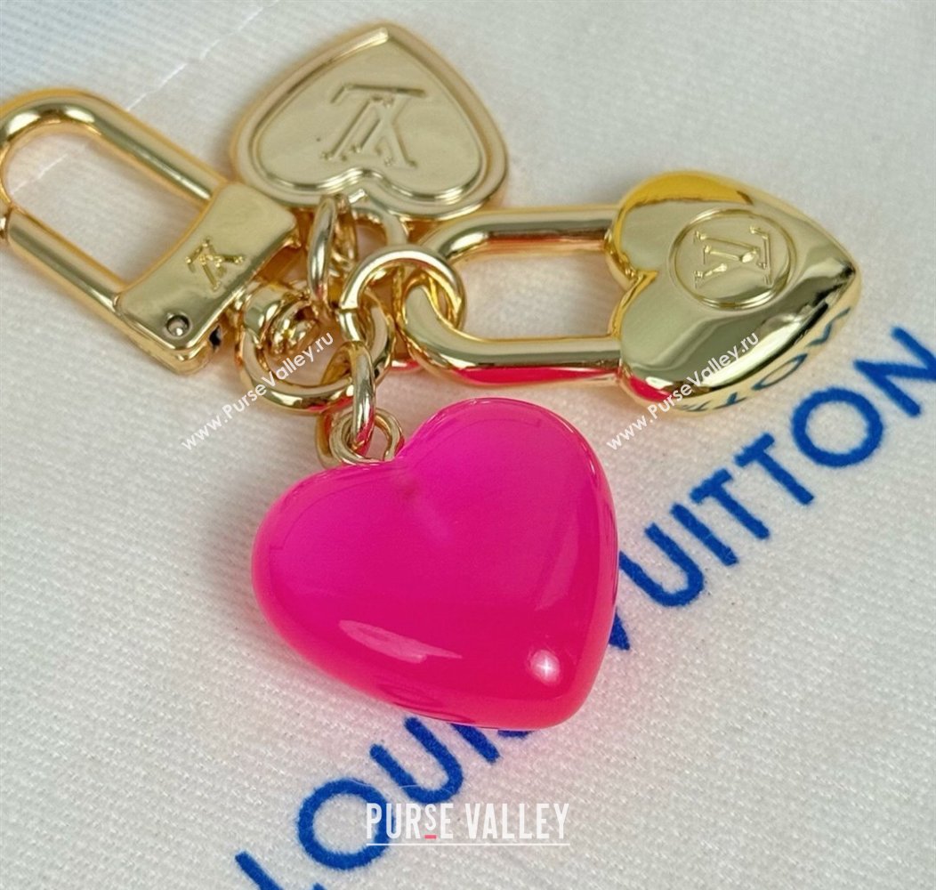 Louis Vuitton Micro Charms LV Heart Key Holder Dark Pink 2025 M01554 (HY-250915008)