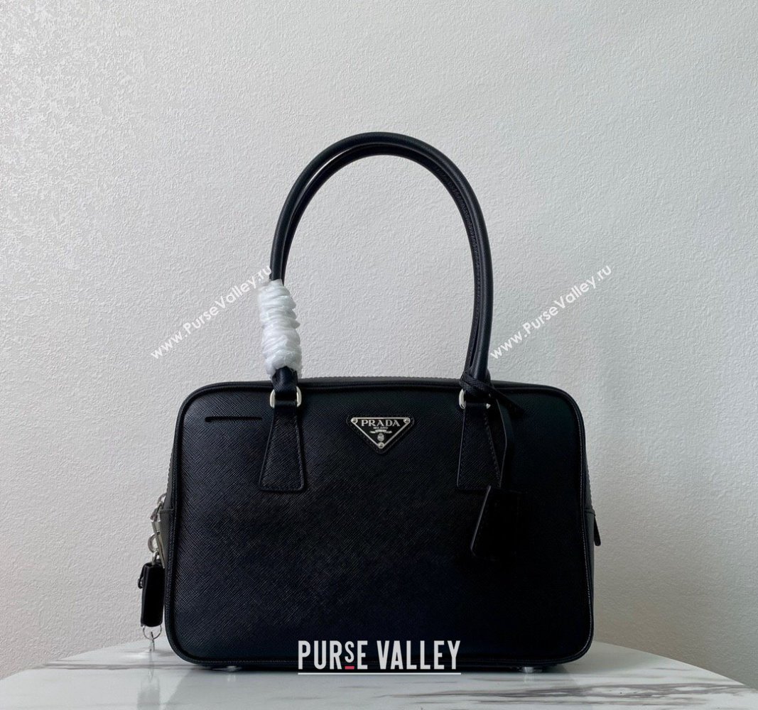 Prada Saffiano Leather Top Handle Bag 1BA328 Black 2024 (YZ-240921046)