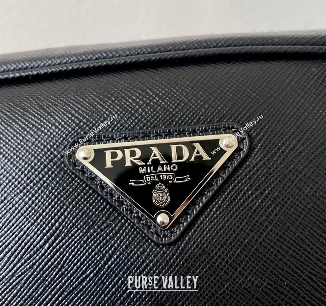 Prada Saffiano Leather Top Handle Bag 1BA328 Black 2024 (YZ-240921046)