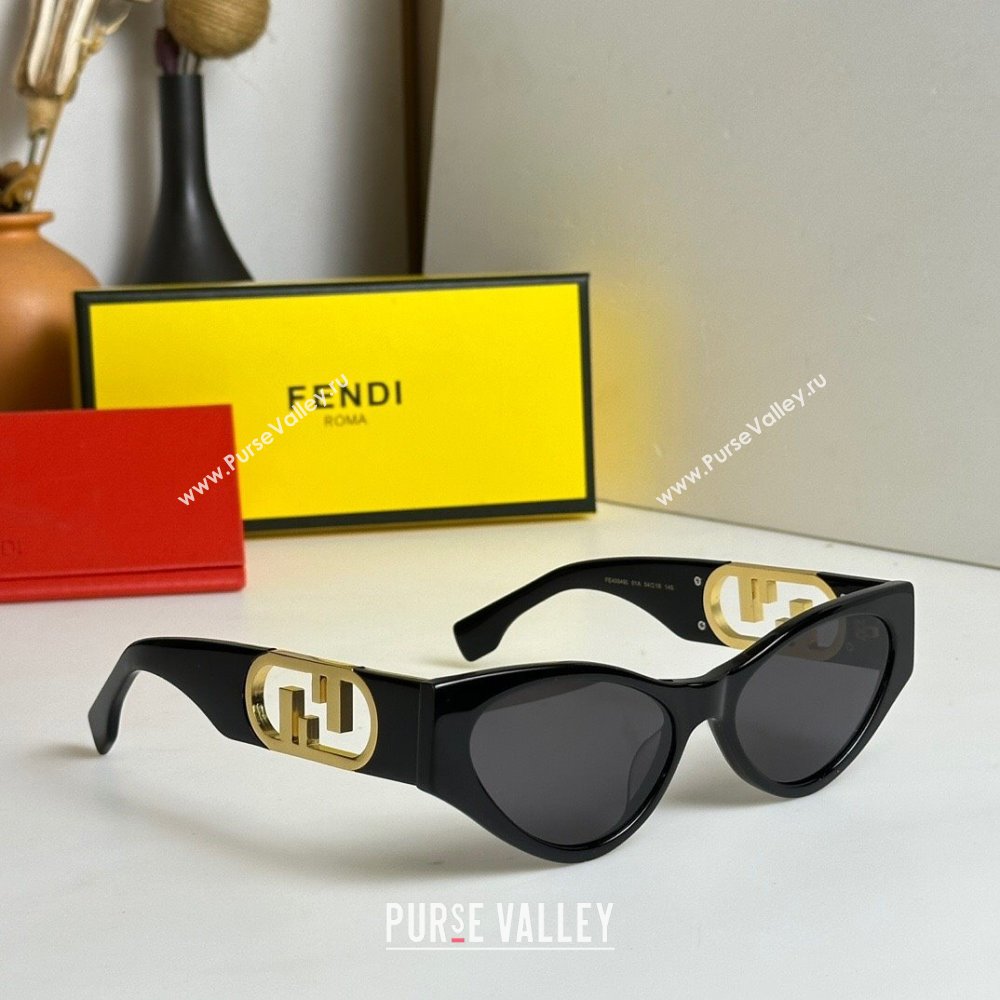 Fendi OLock Sunglasses FE40049 Black 2023 (A-23120806)