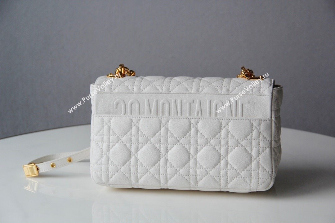 Dior Medium Caro Chain Bag in Soft Cannage Calfskin White 2024 (DMZ-24052223)