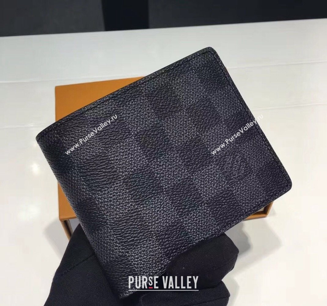 Louis Vuitton Amerigo Wallet N41635 Damier Graphite Canvas 2021 (KI-21101305)