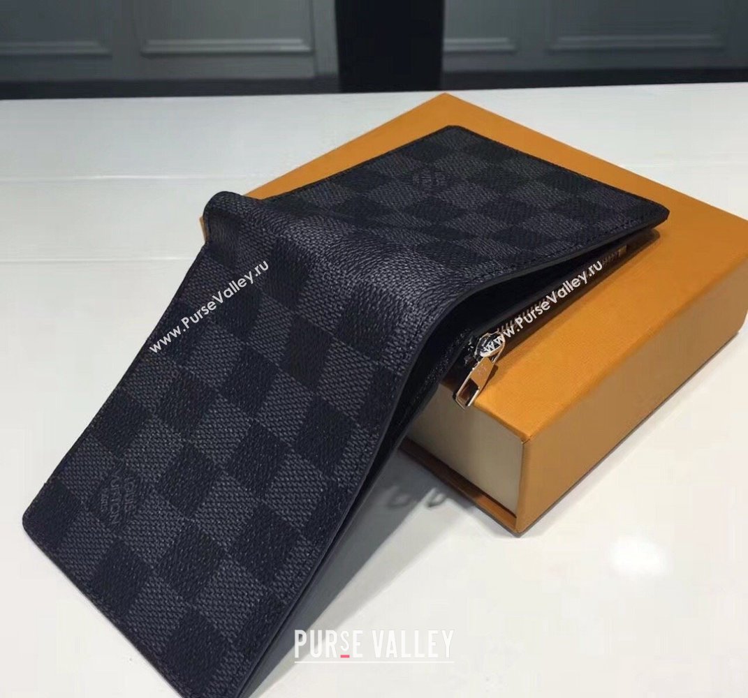 Louis Vuitton Amerigo Wallet N41635 Damier Graphite Canvas 2021 (KI-21101305)