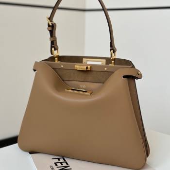 Fendi Peekaboo Soft Medium Bag in Cappuccino-coloured Leather Bag 80172 Beige 2024 Top (CL-24101902)