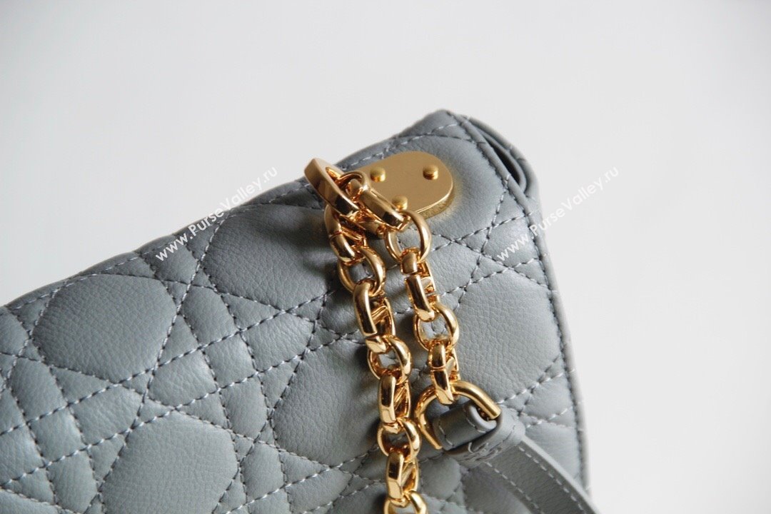 Dior Small Caro Chain Bag in Soft Cannage Calfskin Gray 2024 (DMZ-24052225)