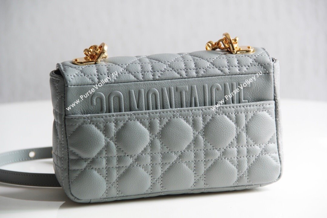 Dior Small Caro Chain Bag in Soft Cannage Calfskin Gray 2024 (DMZ-24052225)