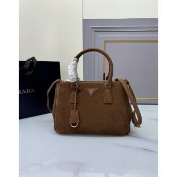 Prada Galleria Suede Medium Bag 1BA863 Cocoa Brown 2024 (YZ-240921050)