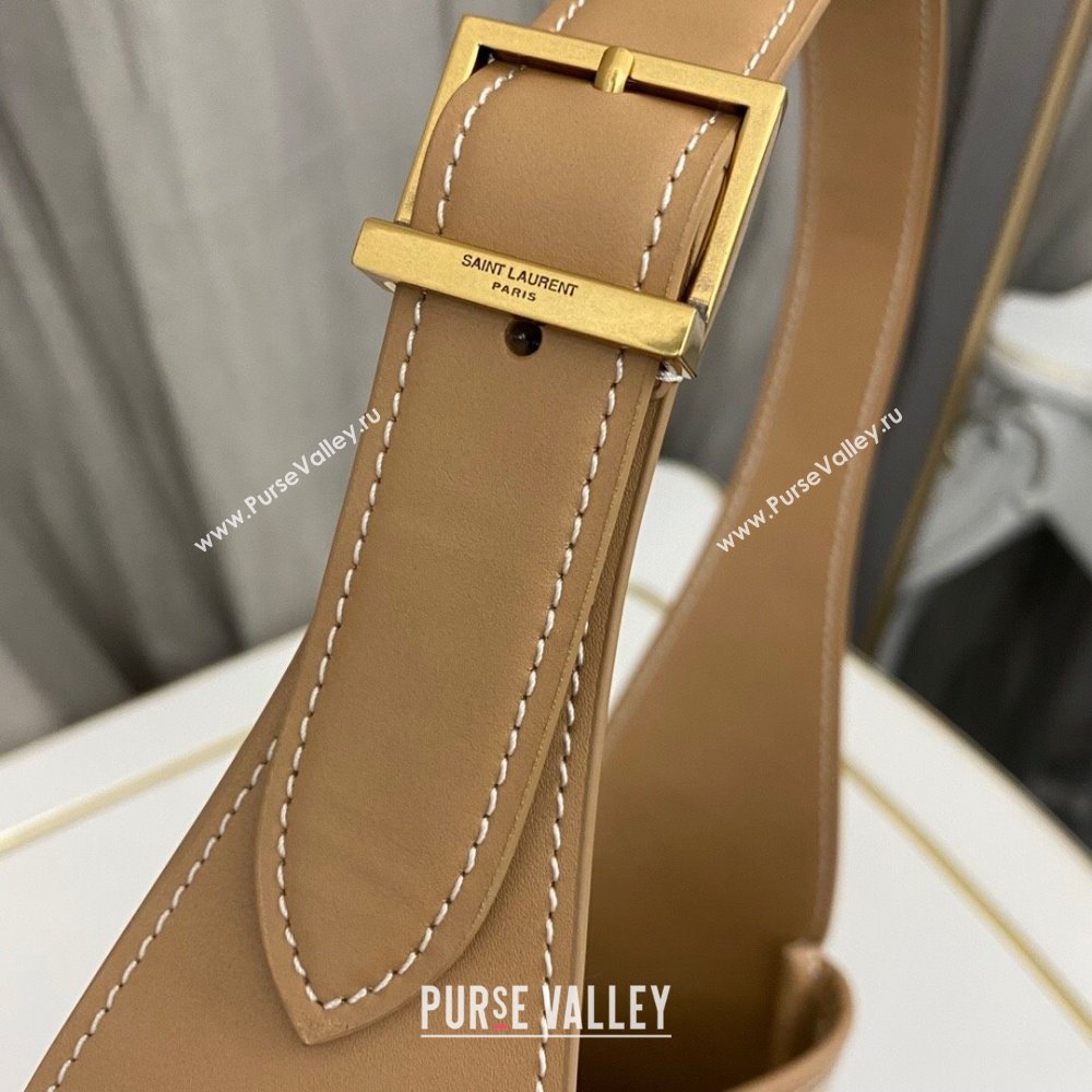 Saint Laurent LE 5 À 7 Soft Small Hobo Bag in Canvas and Leather 713938 Apricot 2023 (nana-231129052)