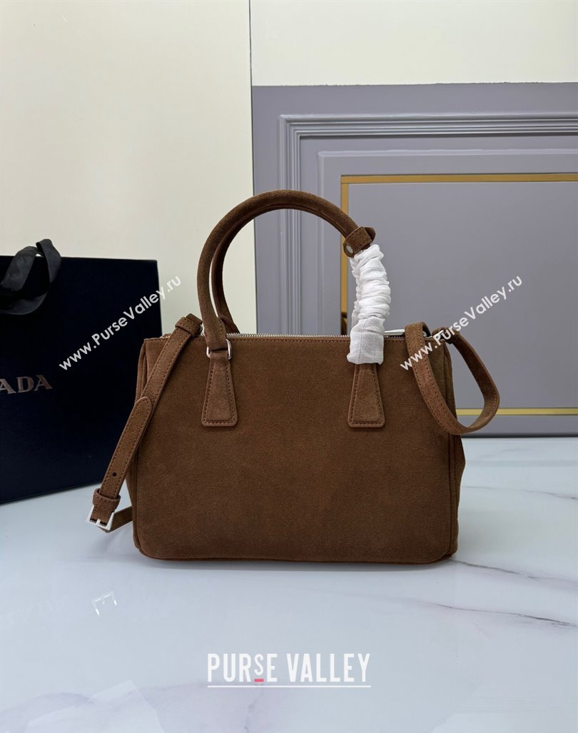 Prada Galleria Suede Medium Bag 1BA863 Cocoa Brown 2024 (YZ-240921050)