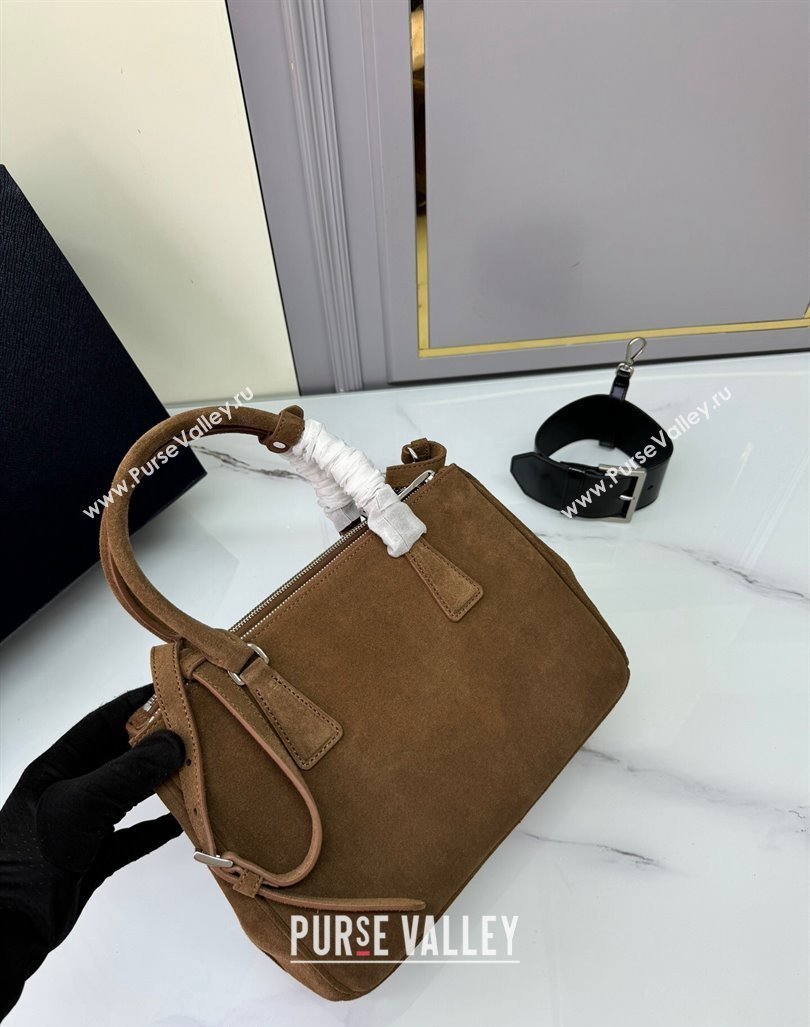 Prada Galleria Suede Medium Bag 1BA863 Cocoa Brown 2024 (YZ-240921050)