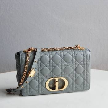 Dior Medium Caro Chain Bag in Soft Cannage Calfskin Gray 2024 (DMZ-24052226)