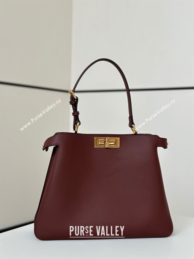 Fendi Peekaboo Soft Medium Bag in Cappuccino-coloured Leather Bag 80172 Red 2024 Top (CL-24101903)