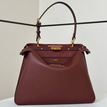 Fendi Peekaboo Soft Medium Bag in Cappuccino-coloured Leather Bag 80172 Red 2024 Top (CL-24101903)