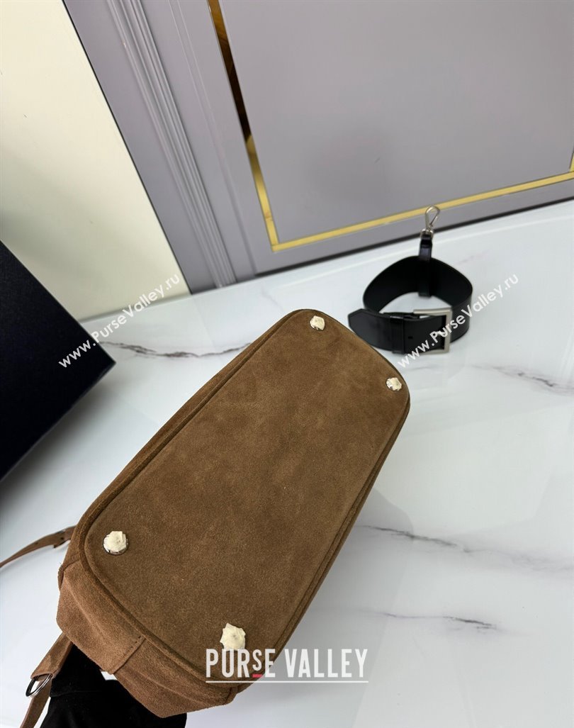 Prada Galleria Suede Medium Bag 1BA863 Cocoa Brown 2024 (YZ-240921050)