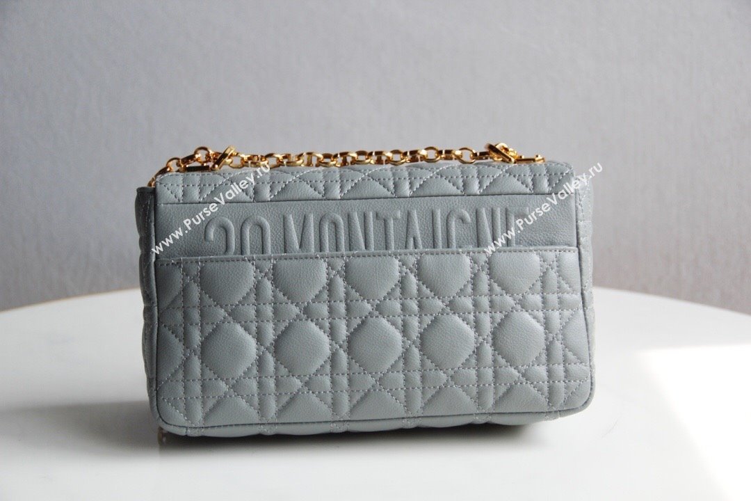 Dior Medium Caro Chain Bag in Soft Cannage Calfskin Gray 2024 (DMZ-24052226)