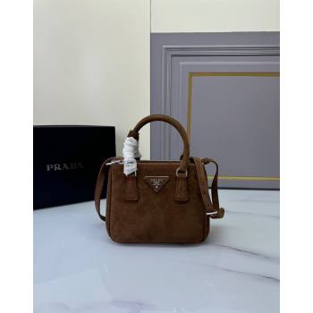 Prada Galleria Suede Micro Bag 1BA906 Cocoa Brown 2024 (YZ-240921051)