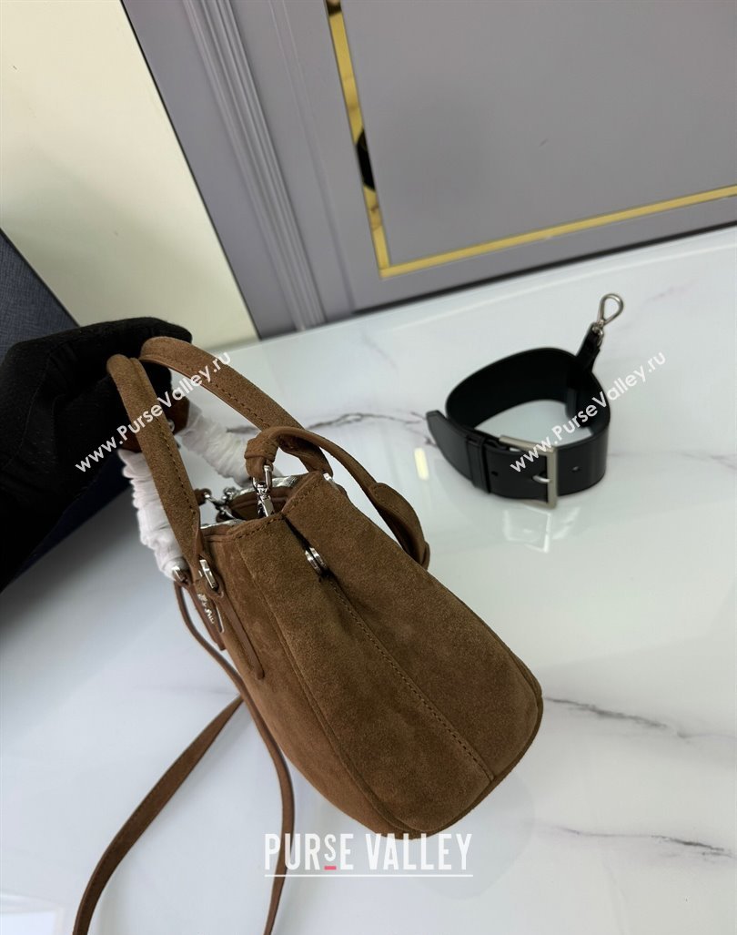 Prada Galleria Suede Micro Bag 1BA906 Cocoa Brown 2024 (YZ-240921051)