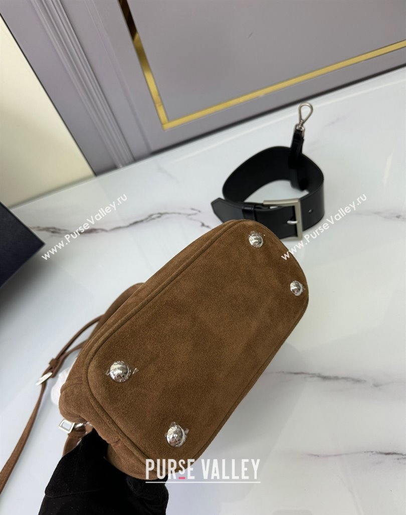 Prada Galleria Suede Micro Bag 1BA906 Cocoa Brown 2024 (YZ-240921051)