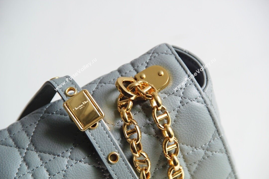 Dior Large Caro Chain Bag in Soft Cannage Calfskin Gray 2024 (DMZ-24052227)