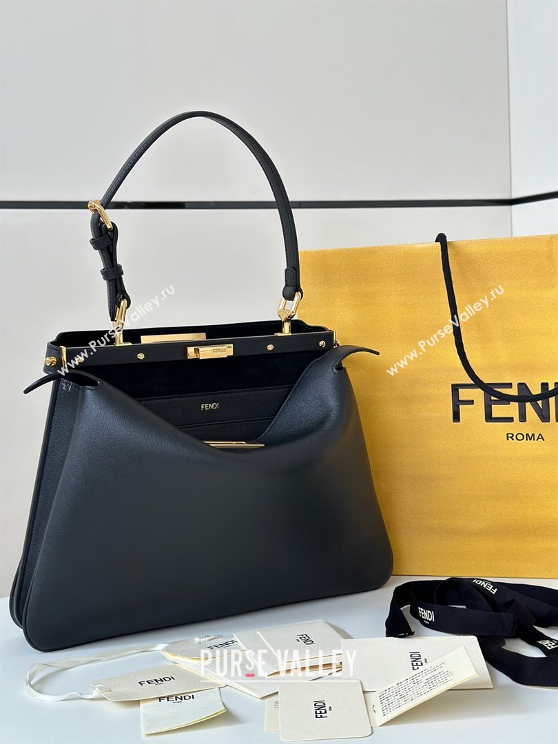 Fendi Peekaboo Soft Medium Bag in Cappuccino-coloured Leather Bag 80172 Black 2024 Top (CL-24101904)