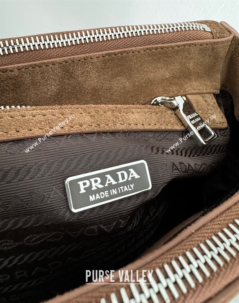 Prada Galleria Suede Micro Bag 1BA906 Cocoa Brown 2024 (YZ-240921051)