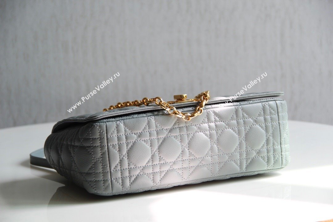 Dior Large Caro Chain Bag in Soft Cannage Calfskin Gray 2024 (DMZ-24052227)