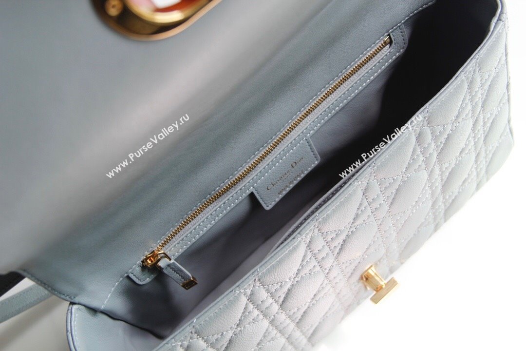 Dior Large Caro Chain Bag in Soft Cannage Calfskin Gray 2024 (DMZ-24052227)