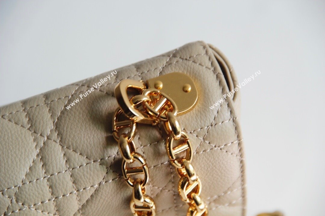 Dior Small Caro Chain Bag in Soft Cannage Calfskin Beige 2024 (DMZ-24052201)