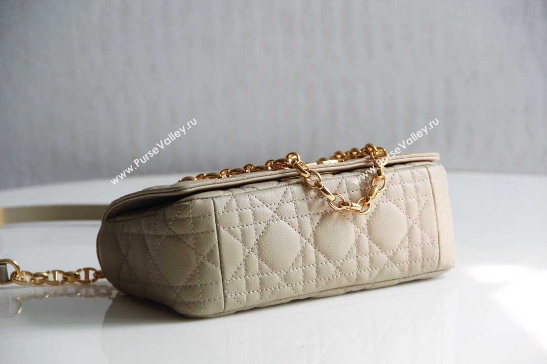 Dior Small Caro Chain Bag in Soft Cannage Calfskin Beige 2024 (DMZ-24052201)