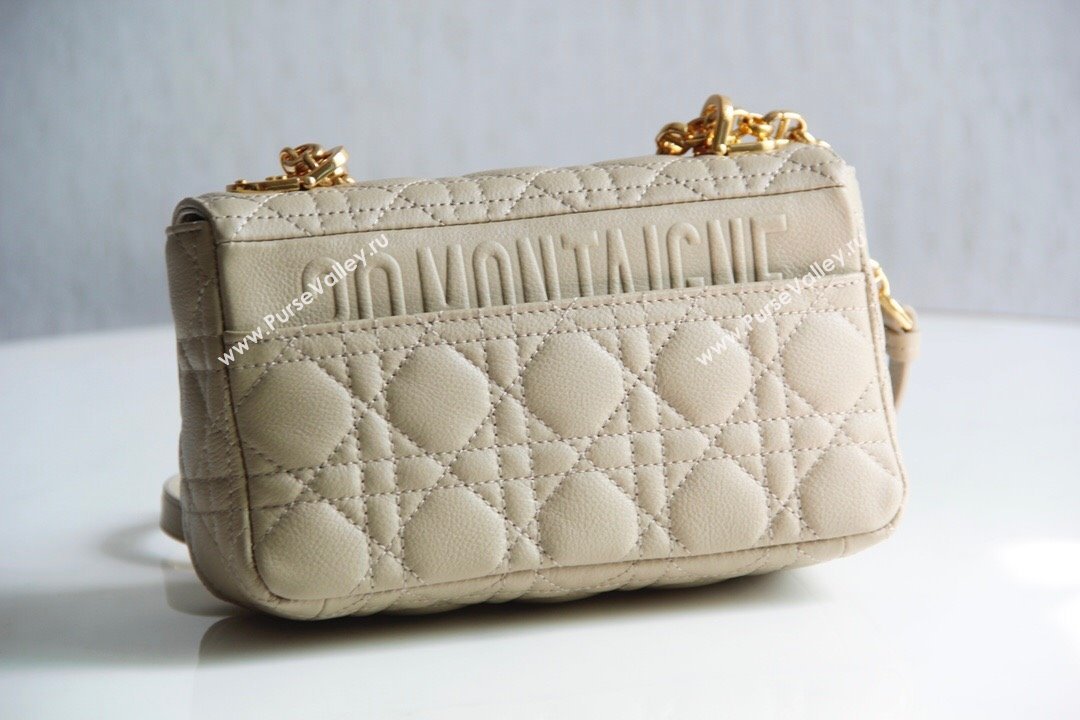 Dior Small Caro Chain Bag in Soft Cannage Calfskin Beige 2024 (DMZ-24052201)