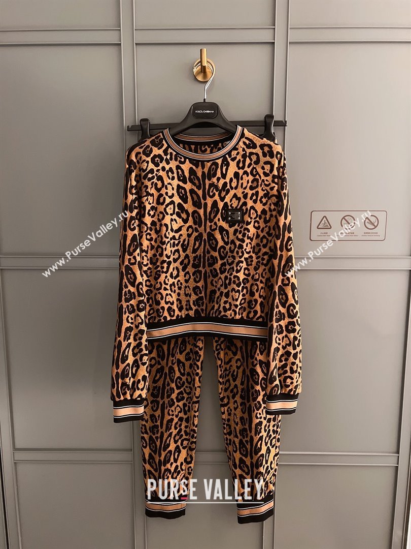 Dolce Gabbana Leopard Cotton Sweatershirt DG032708 2024 (Q-24032708)