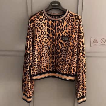 Dolce Gabbana Leopard Cotton Sweatershirt DG032708 2024 (Q-24032708)