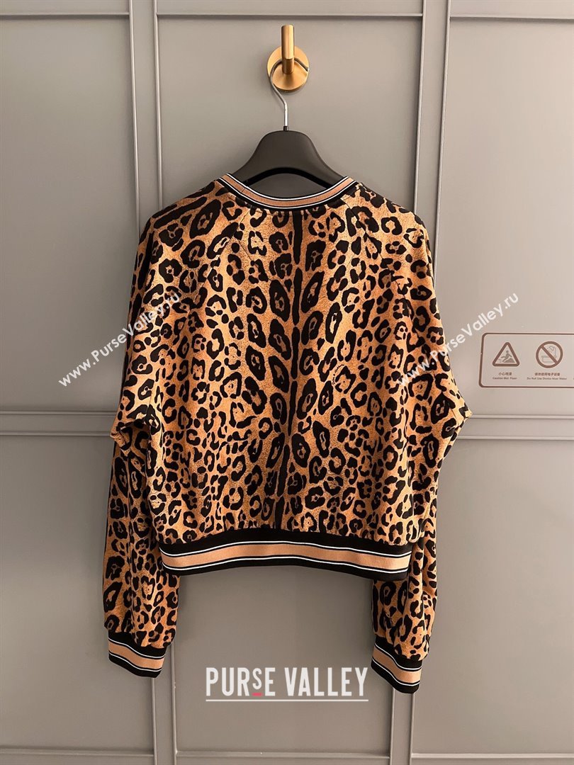 Dolce Gabbana Leopard Cotton Sweatershirt DG032708 2024 (Q-24032708)