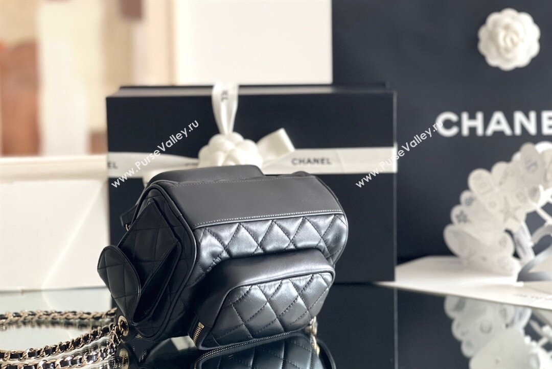 Chanel Small Camera Case Bag in Shiny Crumpled Lambskin AS5220 Black 2024 Top Quality (MHE-24110110)