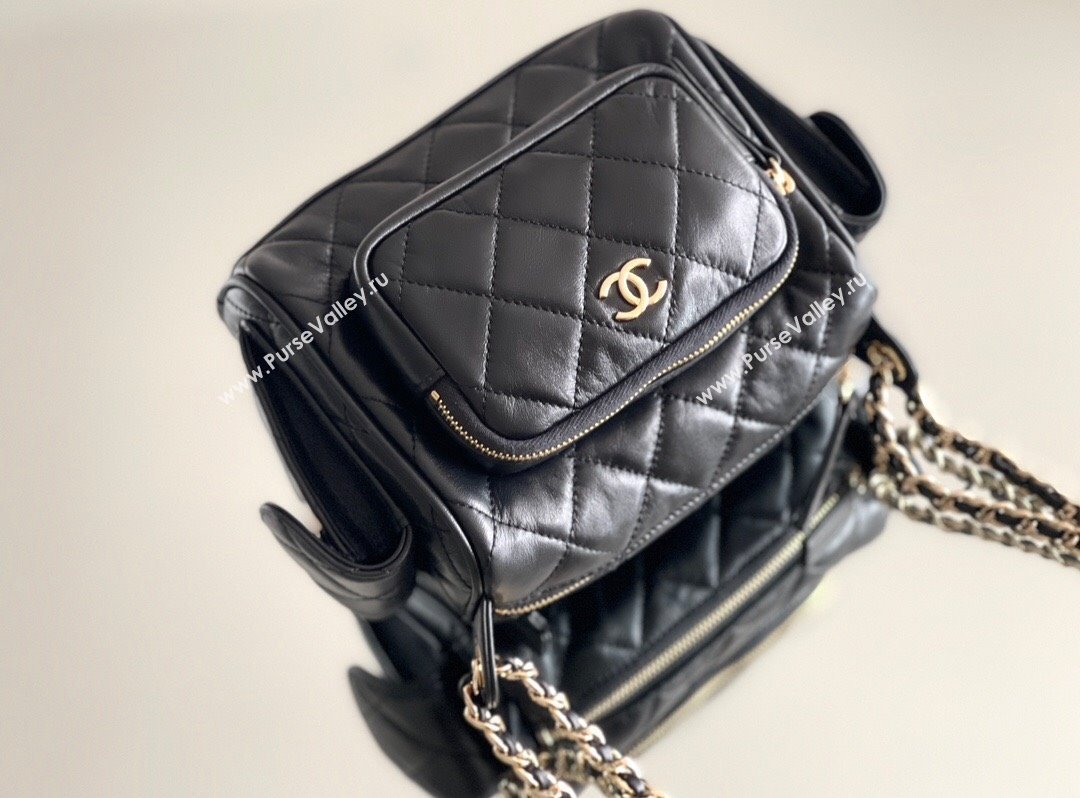 Chanel Small Camera Case Bag in Shiny Crumpled Lambskin AS5220 Black 2024 Top Quality (MHE-24110110)