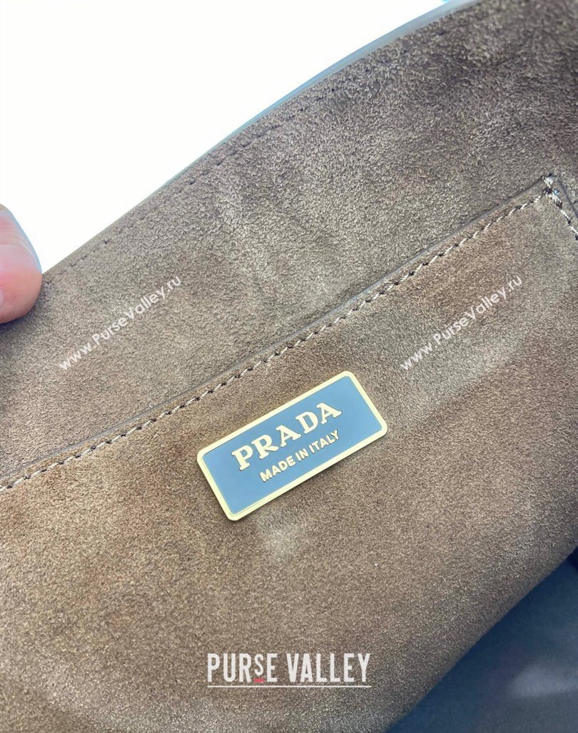 Prada Suede mini bucket bag 1BE078 Cinnamon Brown 2024 (YZ-240921052)