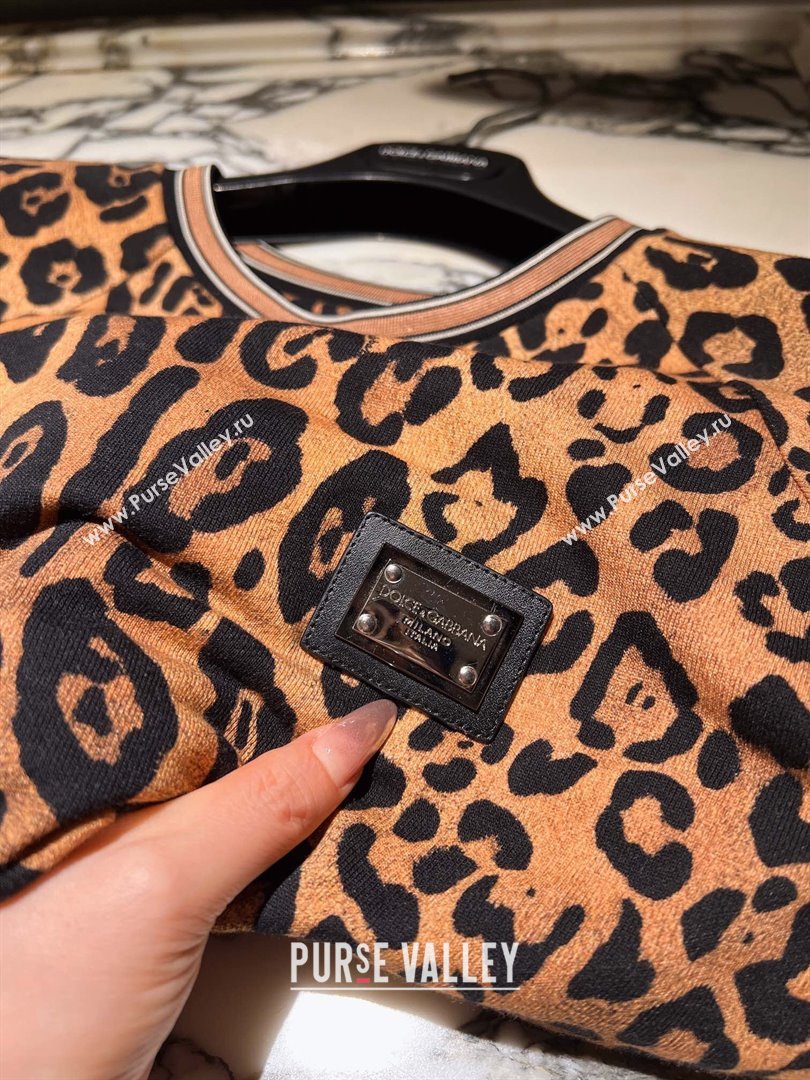 Dolce Gabbana Leopard Cotton Sweatershirt DG032708 2024 (Q-24032708)