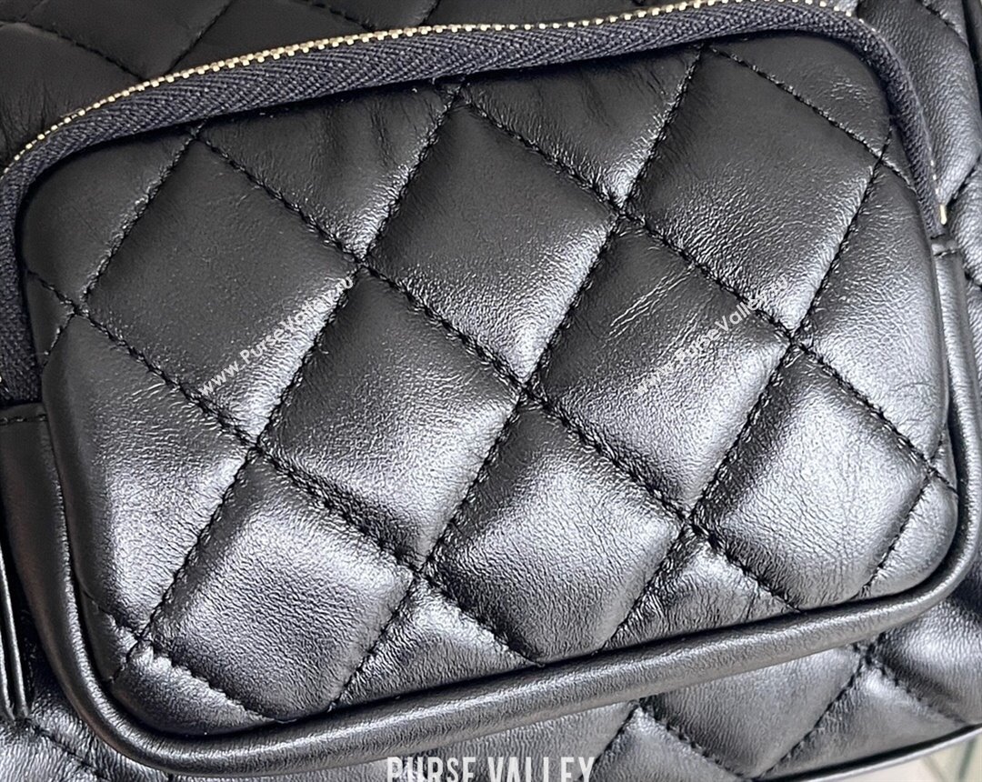 Chanel Small Camera Case Bag in Shiny Crumpled Lambskin AS5220 Black 2024 Top Quality (MHE-24110110)