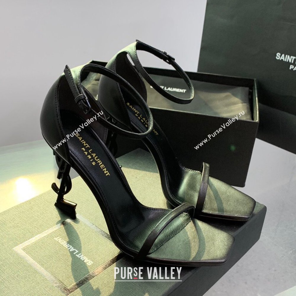 Saint Laurent Opyum Sandals in Smooth Calfskin Black 2023 (KE-23110630)