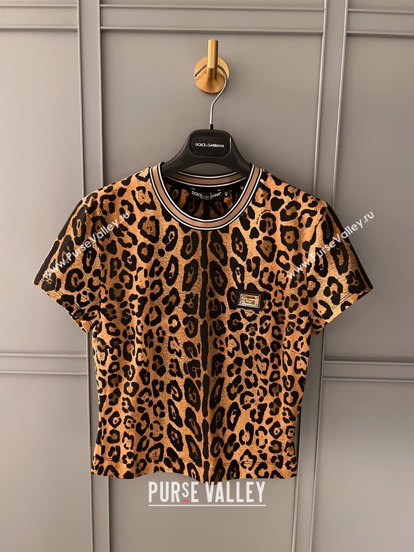 Dolce Gabbana Leopard Cotton T-shirt DG032709 2024 (Q-24032709)