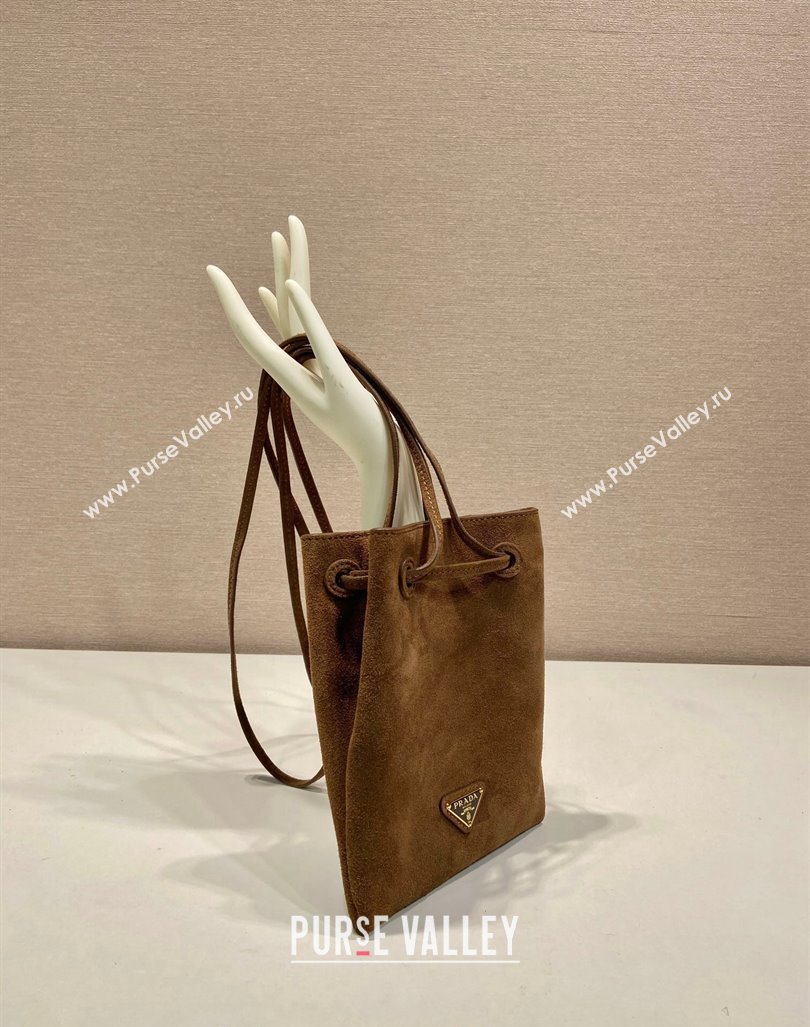 Prada Suede Crossbody Bag Brown 2024 1BH221 (YZ-240923001)