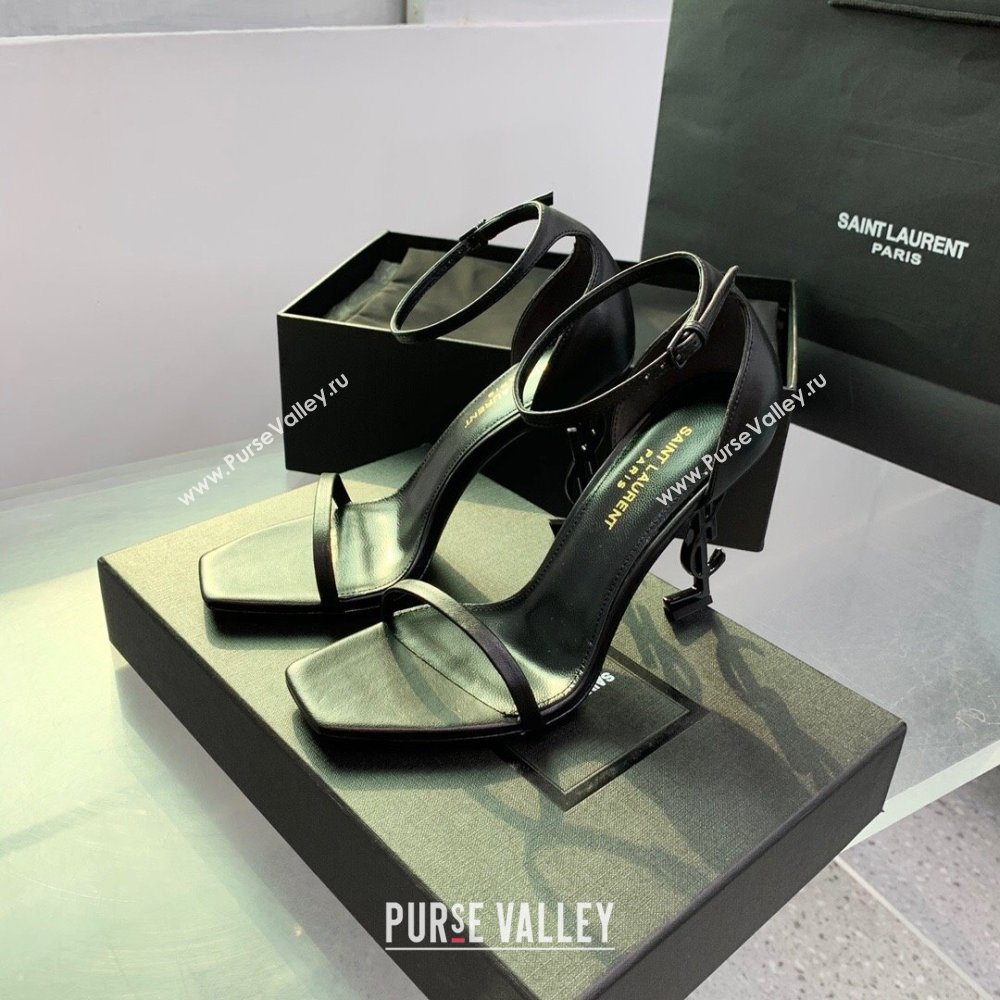 Saint Laurent Opyum Sandals in Smooth Calfskin Black 2023 (KE-23110630)