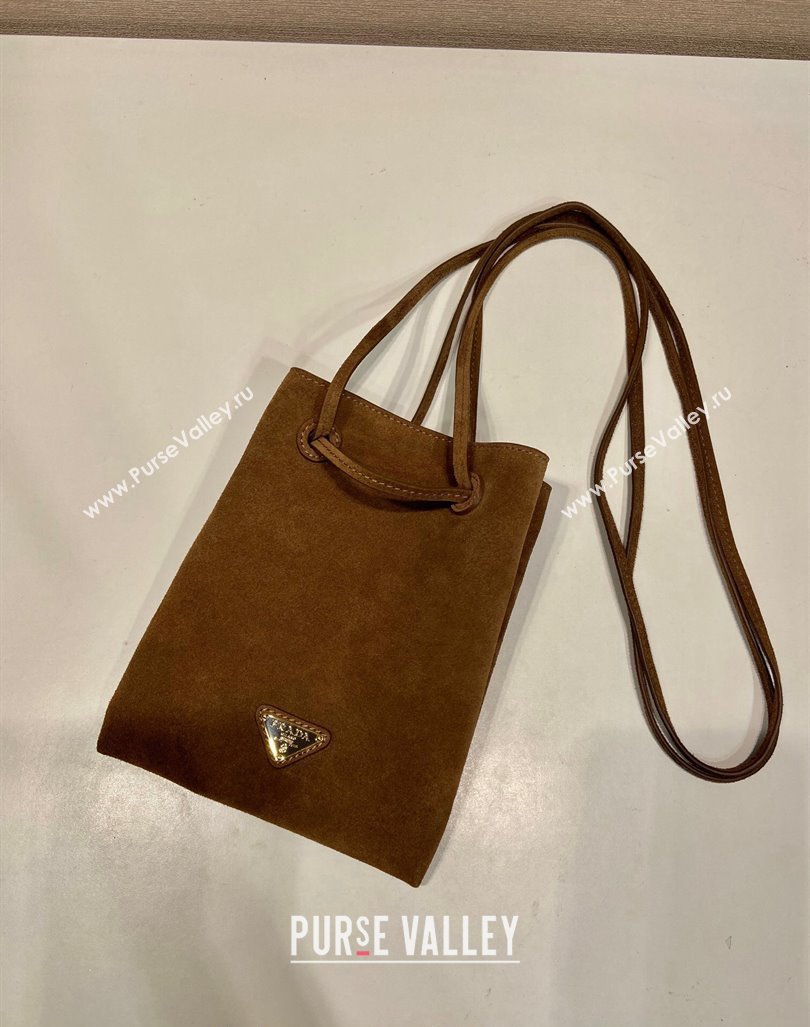 Prada Suede Crossbody Bag Brown 2024 1BH221 (YZ-240923001)