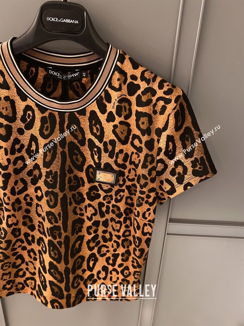 Dolce Gabbana Leopard Cotton T-shirt DG032709 2024 (Q-24032709)