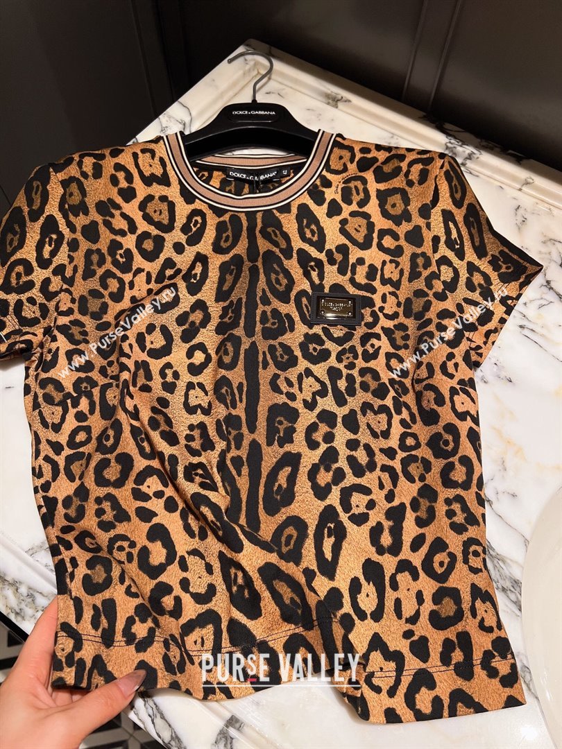 Dolce Gabbana Leopard Cotton T-shirt DG032709 2024 (Q-24032709)