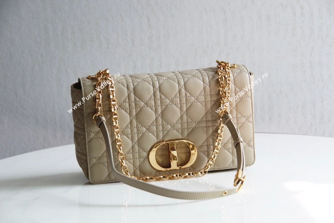 Dior Large Caro Chain Bag in Soft Cannage Calfskin Beige 2024 (DMZ-24052203)