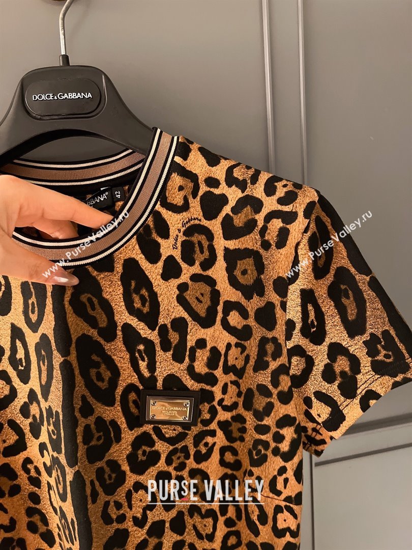 Dolce Gabbana Leopard Cotton T-shirt DG032709 2024 (Q-24032709)