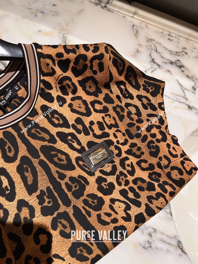 Dolce Gabbana Leopard Cotton T-shirt DG032709 2024 (Q-24032709)